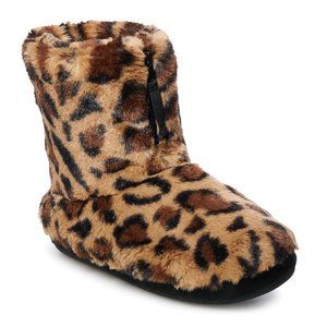 Juniors' SO® Faux Fur Zip Bootie Slippers